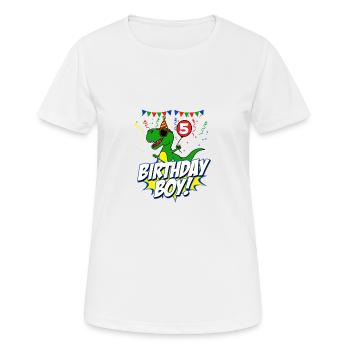 5. Geburstag Dinosaurier Geschenk - Frauen T-Shirt atmungsaktiv - Weiß - Vorne - AI Model Female 172 dark (172cm)
