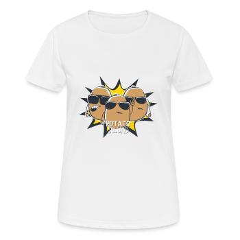 Cadeau d'amants de pommes de terre de pomme de terre d'escouade de pomme de terre - T-shirt respirant Femme - blanc - Devant - AI Model Female 172 dark (172cm)
