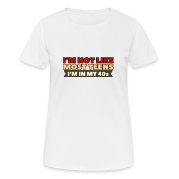 JUST GET OVER IT - Women's Breathable T-Shirt - white - Front - AI Model Female 172 dark (172cm)