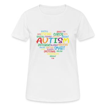 Journée de sensibilisation à l'autisme - T-shirt respirant Femme - blanc - Devant - AI Model Female 172 dark (172cm)
