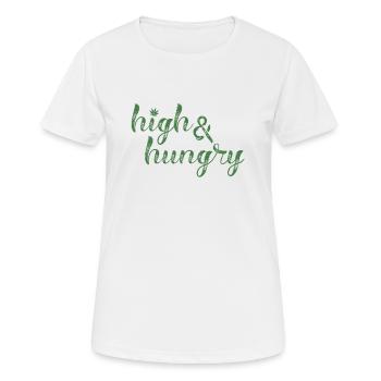 chanvre élevé et affamé jamaica mariuhana chill kif - T-shirt respirant Femme - blanc - Devant - AI Model Female 172 dark (172cm)