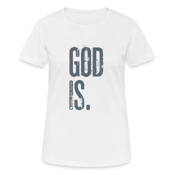 Dieu est. par JT4Christ - T-shirt respirant Femme - blanc - Devant - AI Model Female 172 dark (172cm)