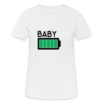 Baby full of energy battery full shirt - Women's Breathable T-Shirt - white - Front - AI Model Female 172 dark (172cm)