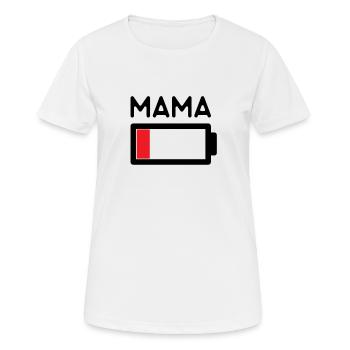 Mama Familie Energie Akku Batterie leer T-Shirt - Frauen T-Shirt atmungsaktiv - Weiß - Vorne - AI Model Female 172 dark (172cm)