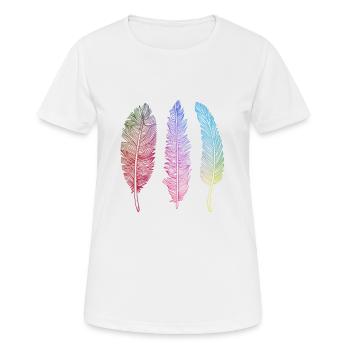 Geschenk Feder Vogelfeder Indianer Style - Frauen T-Shirt atmungsaktiv - Weiß - Vorne - AI Model Female 172 dark (172cm)