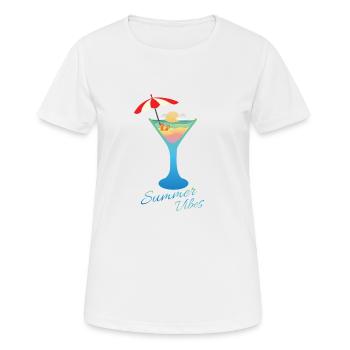 Sommer Sonne Sonnenschirm Urlaub Geschenk - Frauen T-Shirt atmungsaktiv - Weiß - Vorne - AI Model Female 172 dark (172cm)