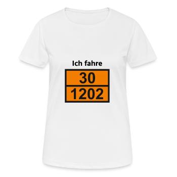 Ich fahre Diesel - Gefahrgut Geschenk - Frauen T-Shirt atmungsaktiv - Weiß - Vorne - AI Model Female 172 dark (172cm)