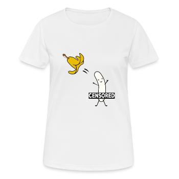 STRIPTEASE BANANA LUSTIGE COMIC - Frauen T-Shirt atmungsaktiv - Weiß - Vorne - AI Model Female 172 dark (172cm)