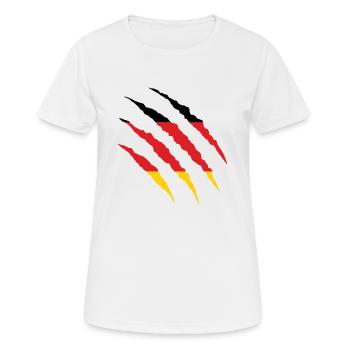 Cadeau de l'équipe nationale de football de la Coupe du monde Allemagne - T-shirt respirant Femme - blanc - Devant - AI Model Female 172 dark (172cm)