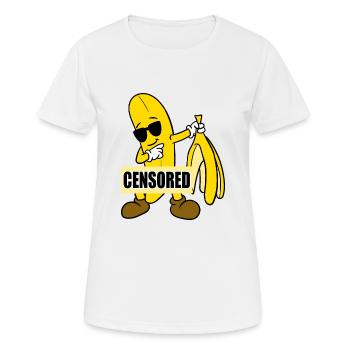 Censored Banana - Women's Breathable T-Shirt - white - Front - AI Model Female 172 dark (172cm)