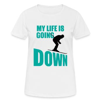 Sports d'hiver - Ski - Après-ski - Cadeau - T-shirt respirant Femme - blanc - Devant - AI Model Female 172 dark (172cm)
