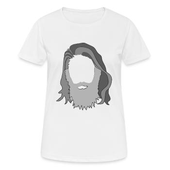 Bart Haare und Frisur, schöner Mann, lange Haare - Frauen T-Shirt atmungsaktiv - Weiß - Vorne - AI Model Female 172 dark (172cm)