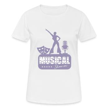 Danse de comédie musicale - T-shirt respirant Femme - blanc - Devant - AI Model Female 172 dark (172cm)