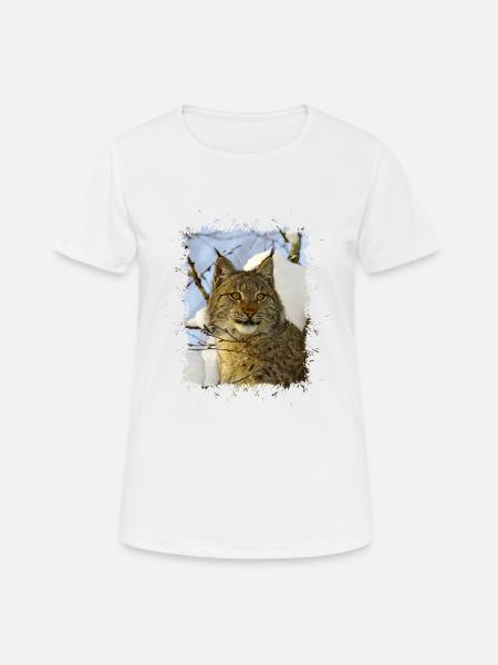 Luchs - Frauen T-Shirt atmungsaktiv - Weiß