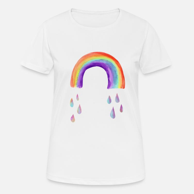 Regenbogen - Frauen T-Shirt atmungsaktiv - Weiß