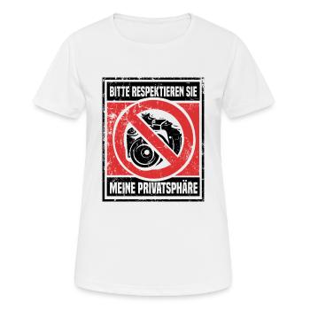 Privatsphäre Internet Datenschutzbeauftragter - Frauen T-Shirt atmungsaktiv - Weiß - Vorne - AI Model Female 172 dark (172cm)