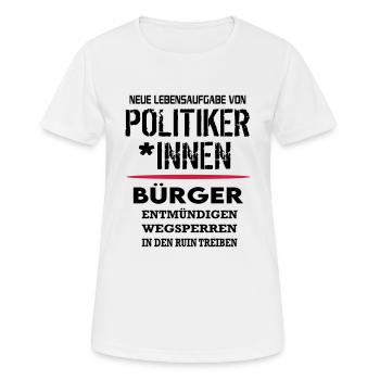 Politik Bundesbürger Ruin SPD CDU Scheisse - Frauen T-Shirt atmungsaktiv - Weiß - Vorne - AI Model Female 172 dark (172cm)