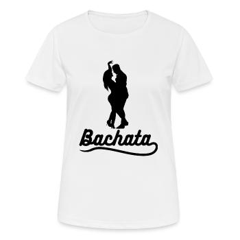 Bachata couple noir - T-shirt respirant Femme - blanc - Devant - AI Model Female 172 dark (172cm)