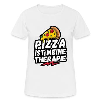 Pizza ist meine Therapie, Ich liebe Pizza, Pizza - Frauen T-Shirt atmungsaktiv - Weiß - Vorne - AI Model Female 172 dark (172cm)
