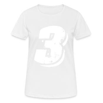3 Zahl Symbol - Frauen T-Shirt atmungsaktiv - Weiß - Vorne - AI Model Female 172 dark (172cm)
