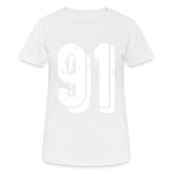91 number jersey - Women's Breathable T-Shirt - white - Front - AI Model Female 172 dark (172cm)