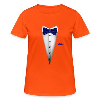 Tuxedo design with Bowtie For Weddings And - Women's Breathable T-Shirt - neon orange - Front - AI Model Female 172 dark (172cm)