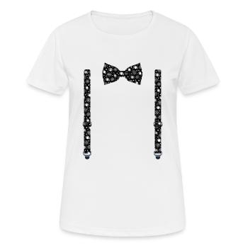 Funny Spiders Bow Tie with Suspenders Perfect - Women's Breathable T-Shirt - white - Front - AI Model Female 172 dark (172cm)
