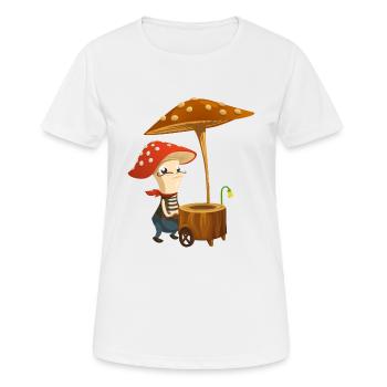 champignons champignons vegetables131 veggie veggie champignons - T-shirt respirant Femme - blanc - Devant - AI Model Female 172 dark (172cm)