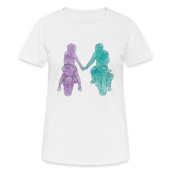 Motorcyclist couple - Women's Breathable T-Shirt - white - Front - AI Model Female 172 dark (172cm)