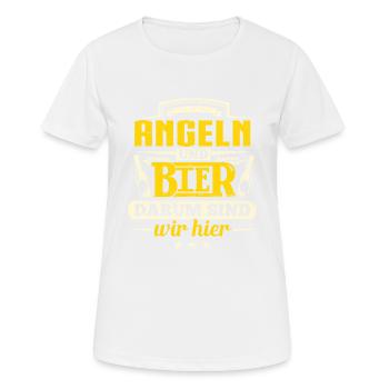ANGELN Bier Angler fischen Hecht Forelle Geschenk - Frauen T-Shirt atmungsaktiv - Weiß - Vorne - AI Model Female 172 dark (172cm)
