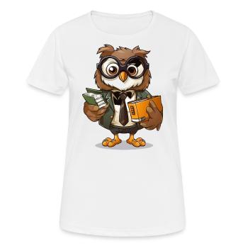 Professor Hoot - Frauen T-Shirt atmungsaktiv - Weiß - Vorne - AI Model Female 172 dark (172cm)