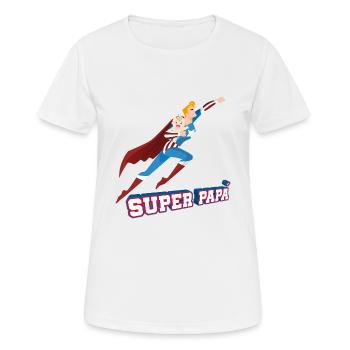 Super Papa Funny Superhero Gift for Daddy T Shirt - Women's Breathable T-Shirt - white - Front - AI Model Female 172 dark (172cm)