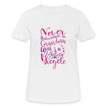 Never Underestimate A Grandma With A Bicycle Cool - Women's Breathable T-Shirt - white - Front - AI Model Female 172 dark (172cm)