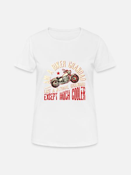 I Am A Biker Grandad print Funny Gift for Cool - Women's Breathable T-Shirt - white