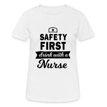 Nurse Doctor Hospital Krankenschwester - Frauen T-Shirt atmungsaktiv - Weiß - Vorne - AI Model Female 172 dark (172cm)
