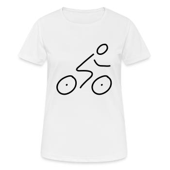 fahrradfahren - line - Frauen T-Shirt atmungsaktiv - Weiß - Vorne - AI Model Female 172 dark (172cm)