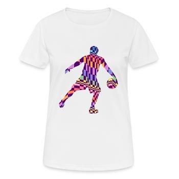 basket-ball modèle de basket-ball jeu de basket-ball - T-shirt respirant Femme - blanc - Devant - AI Model Female 172 dark (172cm)