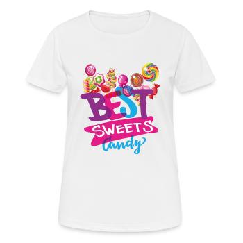 candy best candy - Women's Breathable T-Shirt - white - Front - AI Model Female 172 dark (172cm)
