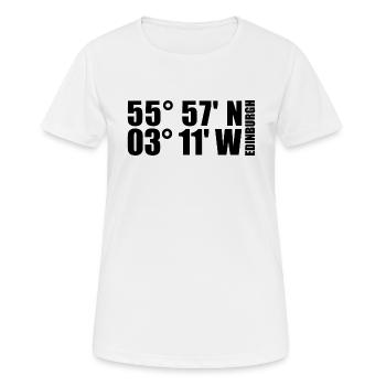 Edinburgh Koordinaten - Frauen T-Shirt atmungsaktiv - Weiß - Vorne - AI Model Female 172 dark (172cm)