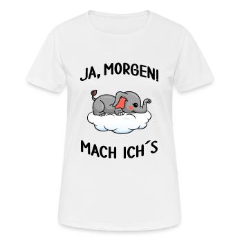 Elefant chillt Mittagsschlaf Pausemodus Feierabend - Frauen T-Shirt atmungsaktiv - Weiß - Vorne - AI Model Female 172 dark (172cm)