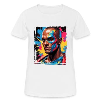 Porträt eines Sci-Fi-Superhelden - Frauen T-Shirt atmungsaktiv - Weiß - Vorne - AI Model Female 172 dark (172cm)
