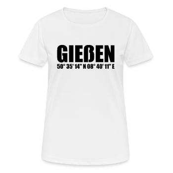 Gießen Koordinaten - Frauen T-Shirt atmungsaktiv - Weiß - Vorne - AI Model Female 172 dark (172cm)