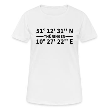 Coordonnées de Thuringe - T-shirt respirant Femme - blanc - Devant - AI Model Female 172 dark (172cm)