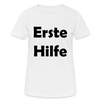 Erste Hilfe - Frauen T-Shirt atmungsaktiv - Weiß - Vorne - AI Model Female 172 dark (172cm)