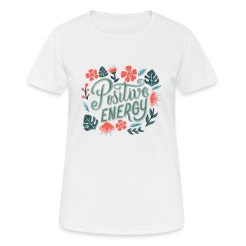 Positive Energy - T-shirt respirant Femme - blanc - Devant - AI Model Female 172 dark (172cm)