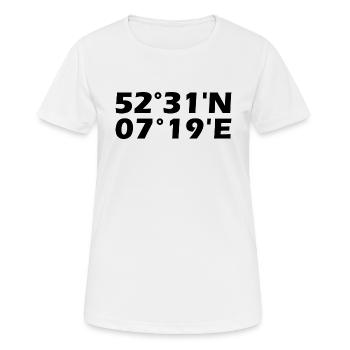 Lingen (Ems) coordinates - Women's Breathable T-Shirt - white - Front - AI Model Female 172 dark (172cm)
