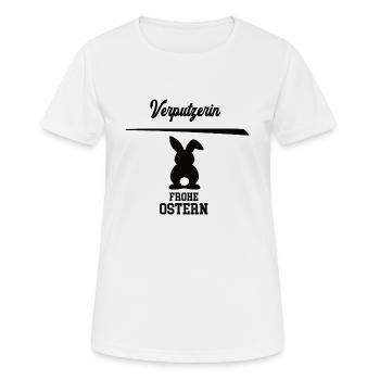 Verputzerin Frohe Ostern Oster Outfit Verputzer - Frauen T-Shirt atmungsaktiv - Weiß - Vorne - AI Model Female 172 dark (172cm)