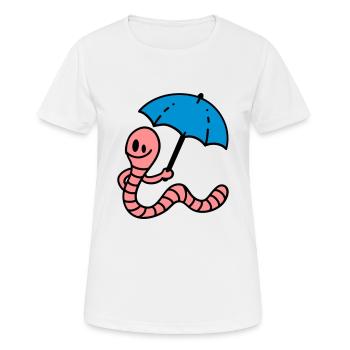 Regenwurm - Frauen T-Shirt atmungsaktiv - Weiß - Vorne - AI Model Female 172 dark (172cm)
