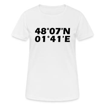 Rennes Koordinaten - Frauen T-Shirt atmungsaktiv - Weiß - Vorne - AI Model Female 172 dark (172cm)