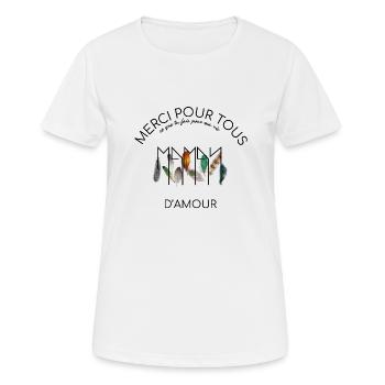Merci pour tous ce que tu fais maman - T-shirt respirant Femme - blanc - Devant - AI Model Female 172 dark (172cm)
